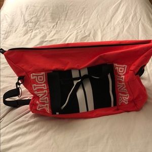 Pink duffel